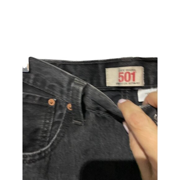 Levis 501 Original Fit Black Jeans W38 L34 Button Fly Mens Denim Pants 38/34 - Picture 5 of 5